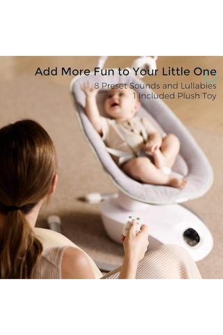 Momcozy Cocosway Elektrikli Bebek Salıncağı, 3D Hareketli, 6 Mod 4 Hız Hoppala
