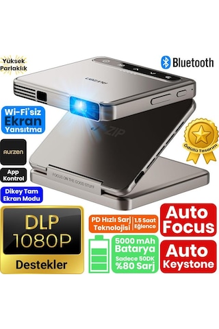 Vankyo Aurzen ZIP Katlanabilir DLP 1080P Destekli Bataryalı Projeksiyon Cihazı + AutoFocusAutoKeystone