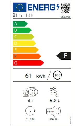 Dijitsu DSB7000 7 Programlı 6 Kişilik Set Üstü Bulaşık Makinesi