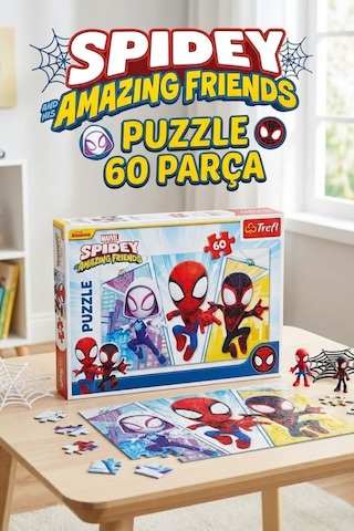 Trefl Spidey Ve Mucizevi Arkadaşları 60 Parça Puzzle - Marvel Lisanslı Eğitici Çocuk Yapboz 4+ Yaş