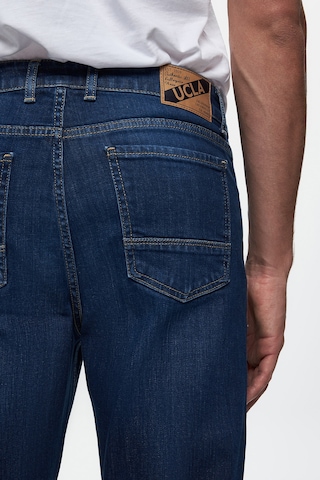Ucla Fausto Mavi Denim Nakışlı Standard Fit Erkek Pantolon Mavi