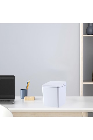 Pazly Suntek Sensör Ofis Mutfak Kovası Için Çöp Beyaz Banyo Araba Akıllı 6l Oj Beyaz