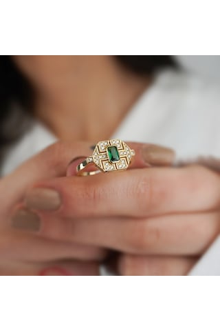 Kadın Altın Fransız Montür Vintage Yüzük