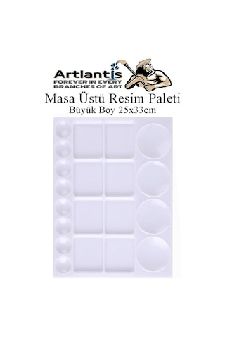 Masa Üstü Resim Paleti 1 Adet 20 Hazneli Boya Paleti 25x33 Cm Sanatsal Boyalar İçin Büyük Palet Akrilik Boya Yağlı Boya Guaj Boya