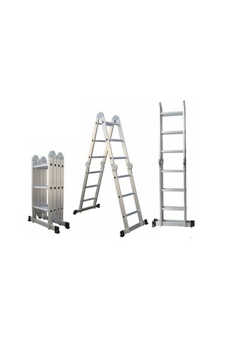 Beykon 12 Basamaklı 1,6 MM Kalınlık 3.50 M Katlanır Çok Amaçlı Merdiven - ELIT 43