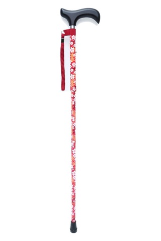 Mf606 Katlanır Baston B044-8231 Kırmızı Çiçekli