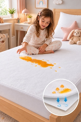 Sıvı Su Geçirmez %100 Pamuklu Alez Bebek Çocuk Yatak Koruyucu Park Beşik Kreş Anaokulu Alt Islatma 70x130