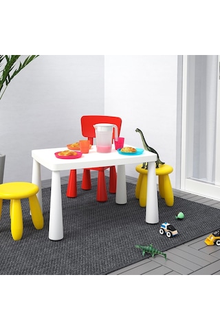 Ikea Çocuk Oyun Masası,dikdörtgen Beyaz Renk Meridyendukkan 77x55 Cm İç-dış Mekan Kullanımı Çocuk Masası Çok Renkli