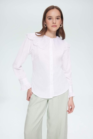 DeFacto Regular Fit Geniş Yakalı Poplin Uzun Kollu Tesettür Gömlek Tunik F2731AX25SMWT34