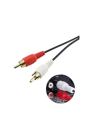 3.5Mm Stereo To 2 Rca Kablosu Aux Tos Ses Sound Audio 5 Metre