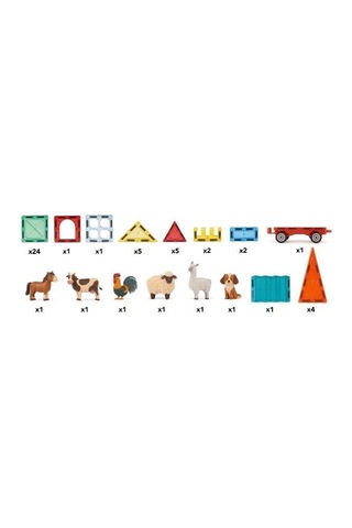 Kzl Magnetic Farms Çiftlik Hayvan Figürlü Araçlı Manyetik Yapı Blokları Seti 5.5 Cm 52 Parça Ch1508
