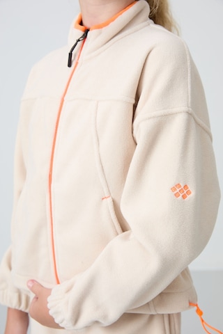 Tommy Life Bej Kalın Yumuşak Dokulu Standart Fit Nakışlı Polar Kız Çocuk Sweatshirt - 75157 Bej