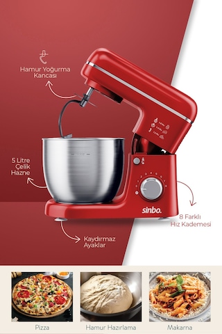 Sinbo SMX-2771 Stand Mikser 1300W 5L Çok Fonksiyonlu Stand Mikser - Mutfak Şefi