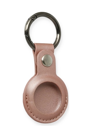 Airtag Anahtarlık Deri Kılıf - Rose Gold Belirtilmemis