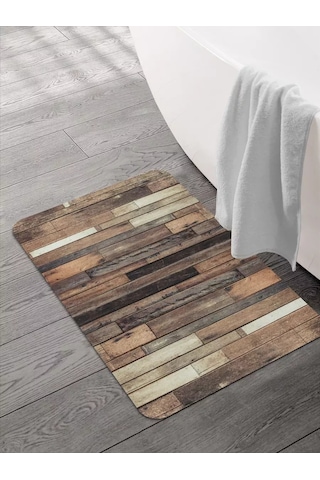 Joyarty Banyo Ve Tuvalet Paspası 58x38 Cm "mükemmel Tahta" 241478430 Gri