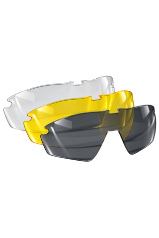 Raven V1 3 Lensli Yedek Lens Seti Polikarbon Şeffaf Sarı Füme Uv400 Anti Fog Anti Scratch Taktik Askeri Atış Outdoor + Mikrofiber Kılıf Bezi + Ayarlanabilir Sabitleme Bandı