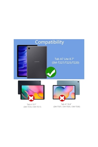 Samsung Galaxy Tab A7 Lite 8.7" T220/t225/t227 Uyumlu Arka Şeffaf Kılıf, Ultra İnce Silikon Ve Darbeye Dayanıklıdır