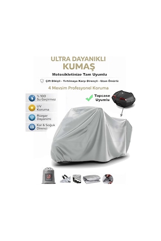 Kuba Newcity 125 Arka Çanta Uyumlu Motosiklet Brandası Gri Renk Kar Su Yağmur Geçirmez,motor Örtüsü,motor Çadırı,motorsiklet Brandası Coverplus Kalitesiyle