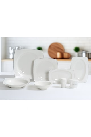 Remetta 55parça Yemek Takımı Beyaz - Gri