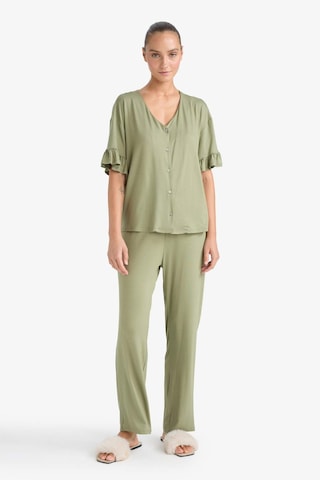 Defacto Pijama Takımı Regular Fit Kısa Kollu Üst Uzun Alt-fall İn Love F7559ax25aukh461 Haki