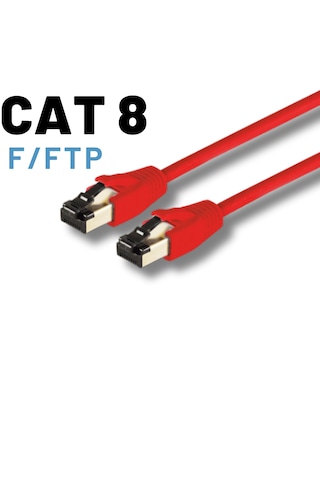 Irenıs 3 Metre Cat8 Kablo F/ftp Lszh Ethernet Kablosu,kırmızı