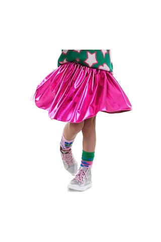 Denokids Kız Çocuk Koyu Pembe Metalik Parlak Etek Renkli