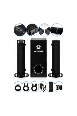 Maxword SLC-275 Bluetooth 5.3 Ayrılabilir Soundbar Subwooferlı TV Ses Sistemi HDMI ARC Optik AUX USB
