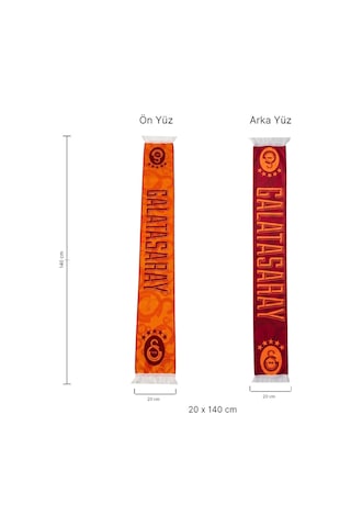 Galatasaray Lisanslı Sarı Kırmızı Şal Atkı Uv Kutu Kırmızı - Sarı