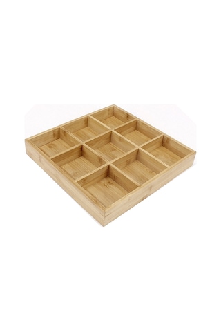 Sones Sıcak Tencere Bambu Tabak Bölmeli Tepsi Sebze Ahşap Tepsi Seti Küçük Dokuz Izgara Tabak