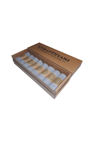 Çorapx Çorapdiyari Premium 8'Li Dikişsiz Bambu Erkek Patik Çorap Gri-Standart Gri