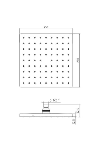Eca Tiera Kare Duş Başlığı 25x25 Mat Siyah Renkli 102145068c1