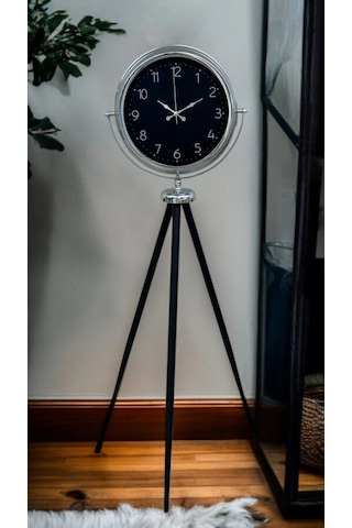 Krom Zarif Tripod Ayaklı Saat Çok Renkli