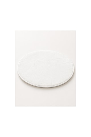 Toscana Peluş Kumaştan 70x70 Cm Kaydırmaz Tabanlı İthal Dekoratif Peluş Halı Beyaz Beyaz