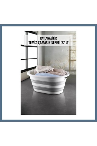 Buradabulabilirsin Katlanabilir Silikon Çamaşır Sepeti & Akordiyon Katlanır Sepet 27 Lt Bbz Çok Renkli