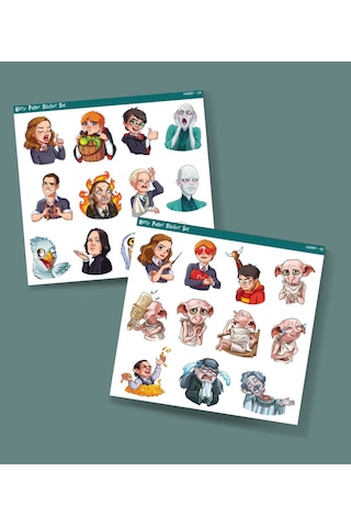 Emoji Seti 2 Li Parlak Sticker Set Harry Potter Karakterleri Emoji Süsleme Etiket Çıkartmaları Telefon Etiketi Mor