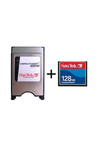 Sandisk 128 Mb Compact Flash Hafıza Kartı+pmcıa Compact Flash Kart Okuyucu