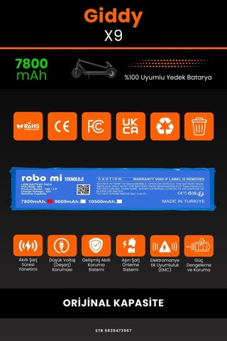 Giddy X9 / 36v 7800mAh Elektrikli Scooter Bataryası