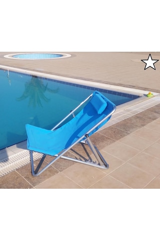 Depolife Kademeli Ayarlı Katlanır Balkon Bahçe Plaj Deniz Havuz Şezlong