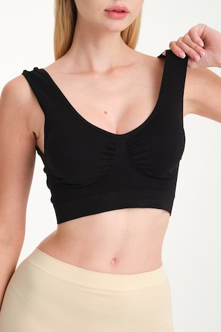 Fit Women Kalın Askılı Pedli Büstiyer Siyah