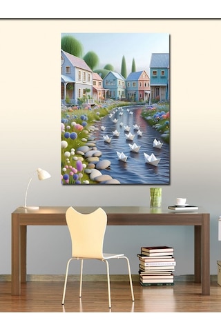 Kanvas Tablo Kağıttan Gemiler 50cmx70cm