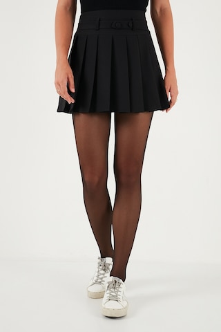 Lela Regular Fit Kemerli Pileli Mini Boy Bayan Etek 6523447 Siyah