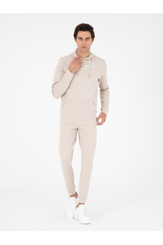 Cacharel Bej Jogger Fit Paçası Lastikli Pamuk Karışımlı Eşofman Altı