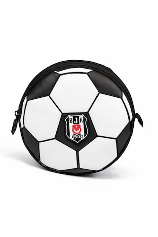 Beşiktaş Lisanslı 3d Futbol Topu Tasarımlı Kalemlik - Suni Deri Detaylı Astar Destekli Kalem Çantası Siyah - Beyaz