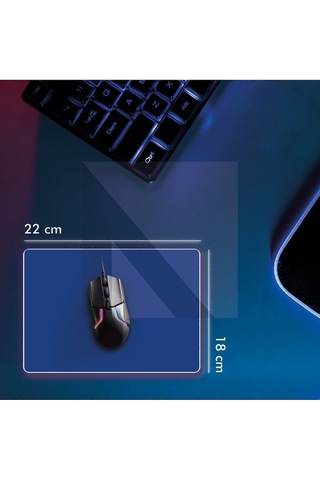 MP05 - 22x18 Small Mavi Gaming Mousepad Ev, Ofis, Oyun
