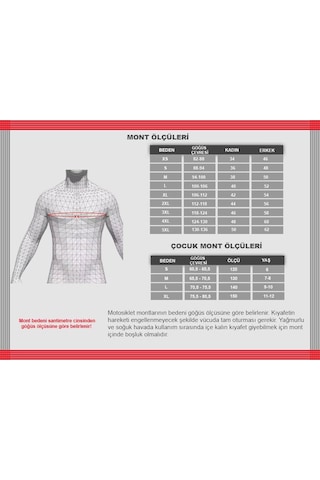 Prosev 7152 Uzun Kırmızı Motosiklet Mont