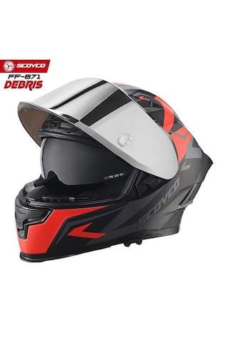Scoyco 871 Debrıs Full Face Ece Onaylı Vizörlü Motosiklet Kaskı