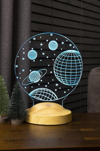 3 Boyutlu Uzay Temalı Led Lamba Genel