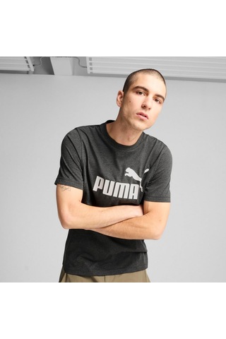 Puma 68255007 Ess No. 1 Logo Heather Tee Erkek Spor Tişört Antrasit