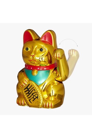 Altın Rengi Şanslı Kedi Çok Renkli