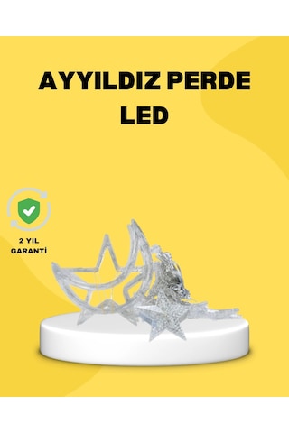 126 Led Li Yıldız Ay Perde Işık Prizden Çalışan Dekoratif Aydınlatma Çok Renkli